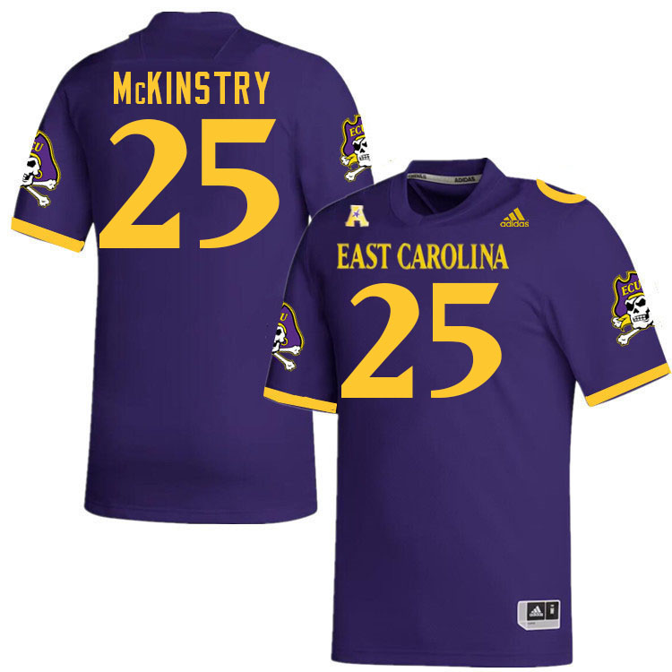 Men #25 Kingston McKinstry ECU Pirates 2023 College Football Jerseys Stitched-Purple - Click Image to Close